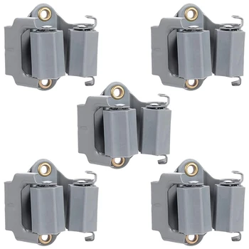 

Mop and Broom Holder, Wall-Mounted Cleaning Tool Storage Box Mop Clip Bathroom Kitchen Garden Storage Rack (5PCS-Gray)
