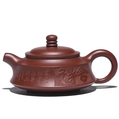 Dahongpao 150cc Исин чайник Шахта Dahongpao фиолетовый песок чайник мастер ручной резной Zisha чайный горшок чайный набор кунг-фу подарок - Цвет: Dahongpao