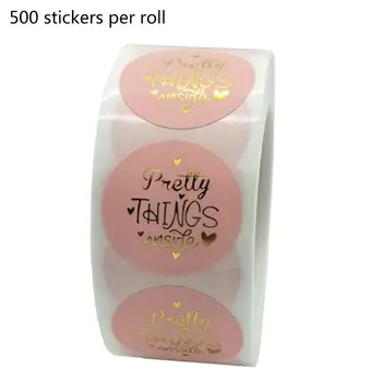 

500pcs/roll Pretty Things Inside Sticker Gold Foil Seal Label Scrapbooking Decoration