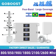 Wzmacniacz komórkowy GOBOOST LTE 800 2600 wzmacniacz sygnału GSM 900 3G 1800 UMTS 2100 Repeater 3G 4G 70dB wzmacniacz sieci pełny zestaw