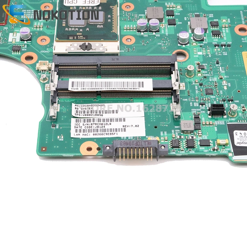 NOKOTION материнская плата для ноутбука Toshiba Satellite L650 HM55 DDR3 1310A2332403 v00021890 6050A2332401-MB-A03 основная плата