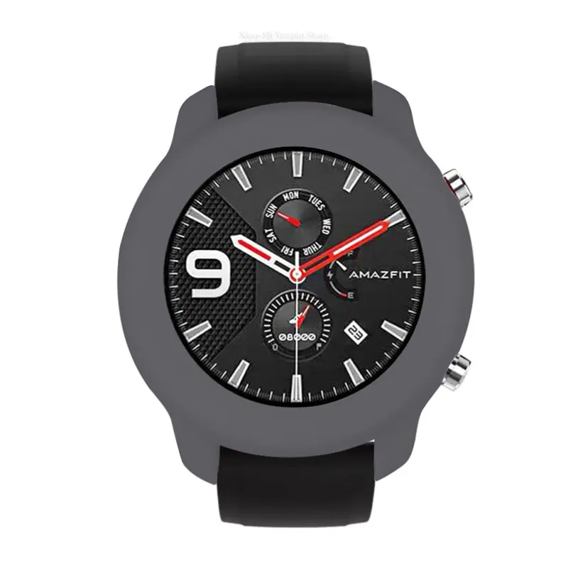 gray Защитный силиконовый чехол для наручных часов 42 мм для AMAZFIT GTR FEA889 - Цвет: gray