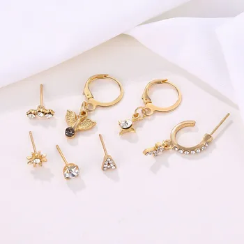 

KINFOLK Gold Small Cross Hoop Earrings For Women Ear Clip Hoops Earring Dangle Stud Women's Fashion Jewelry Earings Set 2020