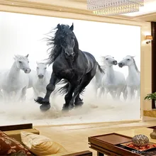 Пользовательские 3d Настенные обои Европейский стиль восемь фигурка лошади ТВ фон связанные стены живопись обои