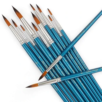

12pcs Professional Artist Paint Brushes Set Fine Pointed Paint Brushes For Oil Watercolor Acrylic Face Painting Paintbrush