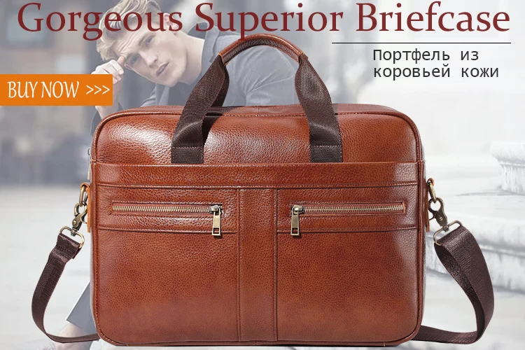 Известный бренд, портфель из натуральной кожи, 14 дюймов, сумка для ноутбука, деловая сумка, Воловья кожа, сумка через плечо, мужская, для путешествий, коричневая кожа