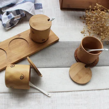 

Japanese ceramic kiln jar creative kitchen yellowing seasoning box seasoning supplies