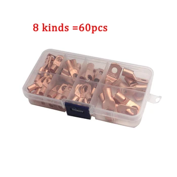 

Car Auto Copper Ring Terminal Assorted Connectors Kit Wire Crimp Connector Bare Cable Battery Soldered Terminals Assortment set