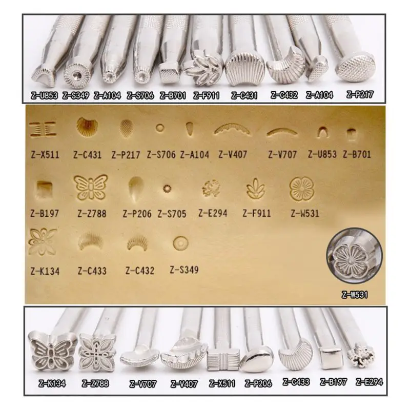 

20 Pcs/set Moon Flower Different Shape Stamp Punch Set Saddle Pattern Printing Making Tool