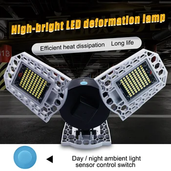 

LED Garage Lights 60/80/100W 7200LM Deformable Ceiling Lighting for Full Areas Workshop Warehouse B88