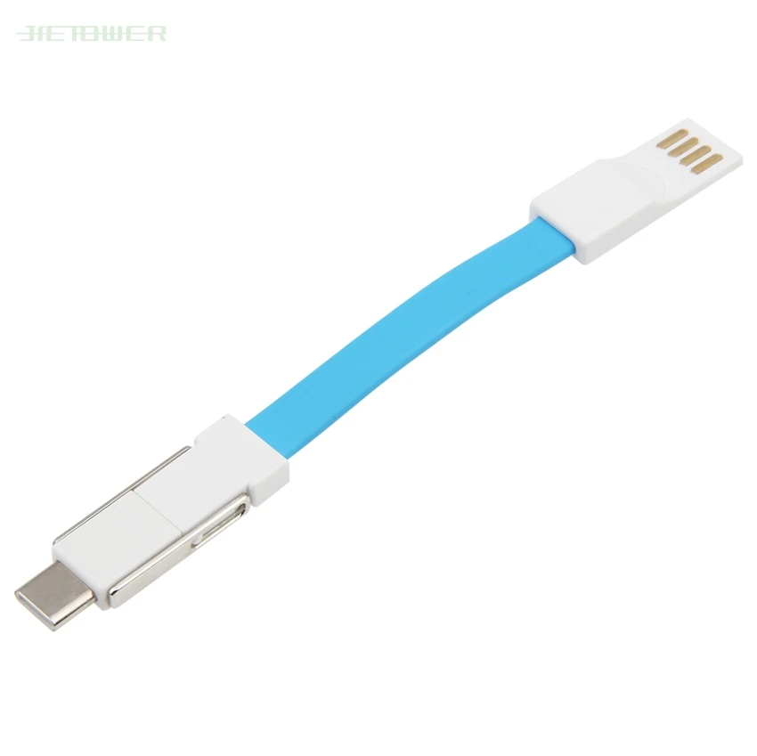 Синий 300 шт./лот 3 в 1 USB кабель портативное магнитное зарядное устройство для телефона Кабели типа C микро-usb; мини брелок для IPhone Xiaomi huawei P30 - Цвет: Синий