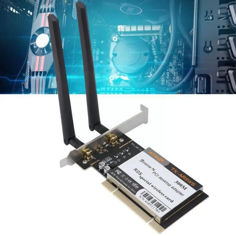 Tx-ar9ws 6dbi Ar9220 802.11a/b/g/n 2 4 ГГц/5 ГГц 300 Мбит/с настольный Pci Wi-Fi адаптер беспроводная
