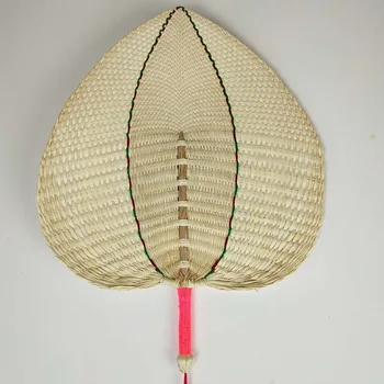 

Hand-woven natural palm leaf fan,pu fan leaf , summer men and women grass hand fan baby cool drive mosquitoes 38x28cm