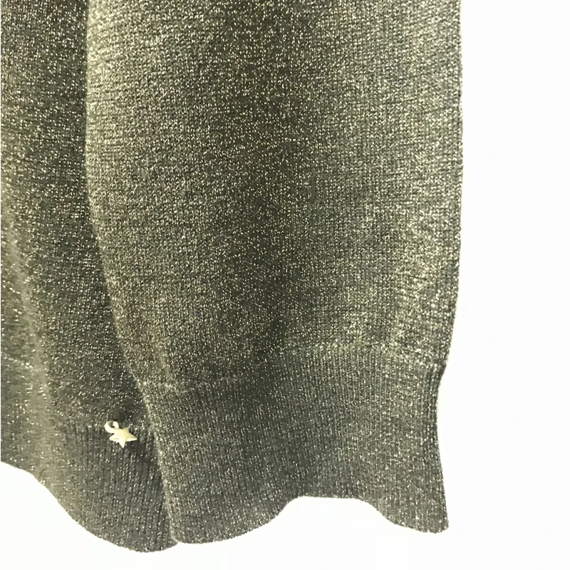 Pull abango Бронзовый пуловер с v-образным вырезом и длинными рукавами из мериносовой шерсти с люрексом круглый вырез женский вязаный свитер