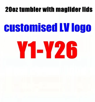 

20OZ tumbler with mag slider lids custmoised L V LOGO fast ship Top Finds
