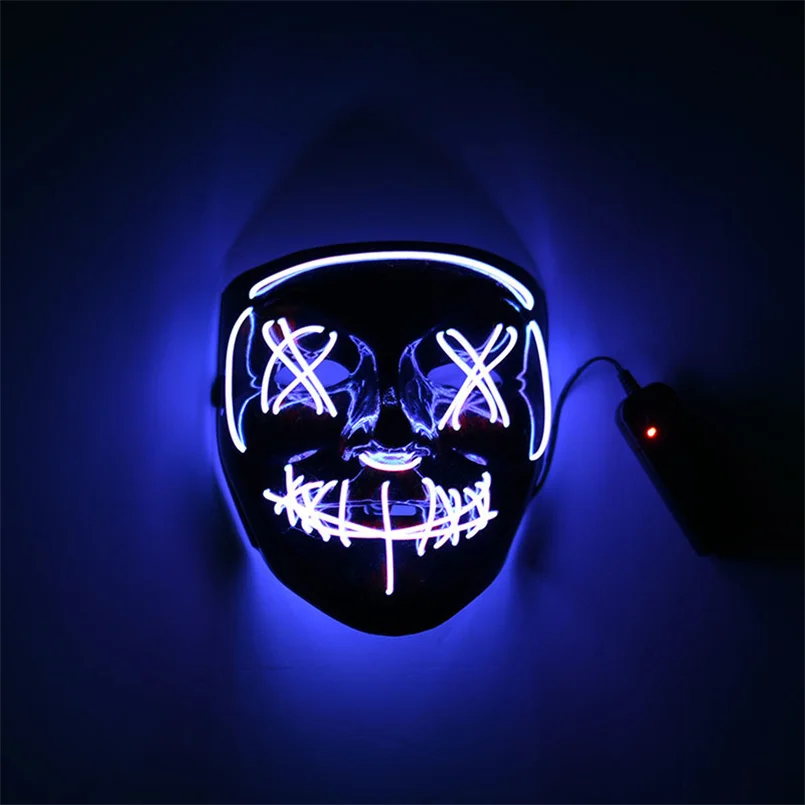 

Halloween Neon Mask Cosplay Game Party Supplies Masquerade mascara terror Halloween Props Electric Halloween Mask Scary Led Mask