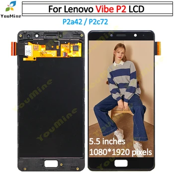 

100% Tested For Lenovo Vibe P2 LCD Display Touch Screen Digitizer Assembly With Frame For Lenovo P2 P2c72 P2a42 LCD