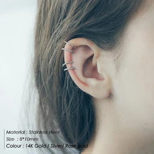 Позолоченные и серебряные клипсы для ушей из нержавеющей стали 316L модные новые и уникальные клипсы для ушей с крестиком в минималистическом стиле