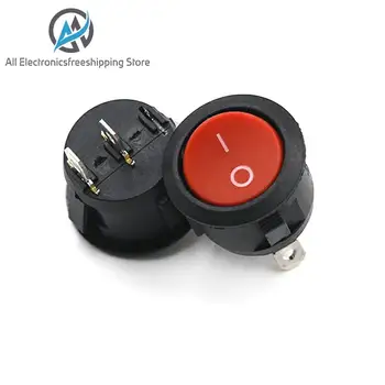 

ON/OFF Round Rocker Toggle Switch 3A/250VAC ON-OFF Plastic Push Button Switch Red Black