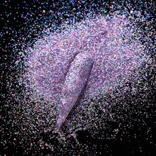 1 коробка для ногтей Порошковая голографическая фиолетовая пудра лазерные хлопья Блестящий фиолетовый пигмент пыль погружение ногтей искусство украшения аксессуары