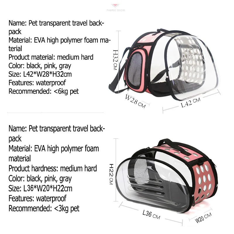 SHUANGMAO Pet Cat Carrier Folding For Travel Cat Backpack Puppy Carrying Space Dog Bag Single Shoulder Handbag Portable Products