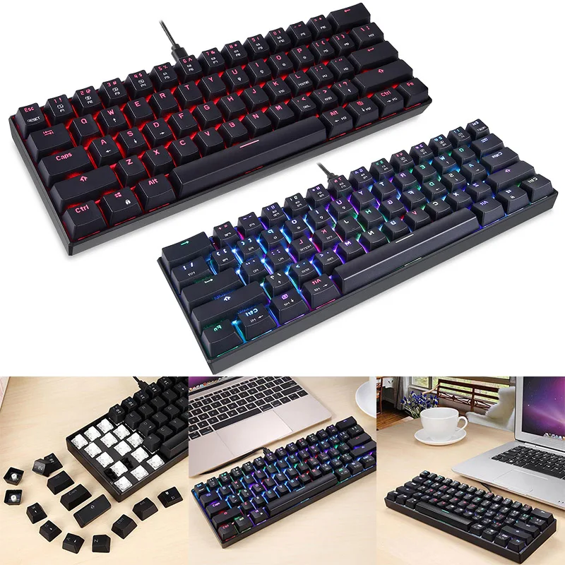 

RGB Backlight Mechanical Keyboard CK61 with Box Switch Gaming Keyboard Quick Response Speed DJA99