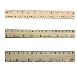 1/Pc деревянная линейка, обучение и канцелярская линейка Метрическая точность двухсторонний измерительный инструмент деревянные