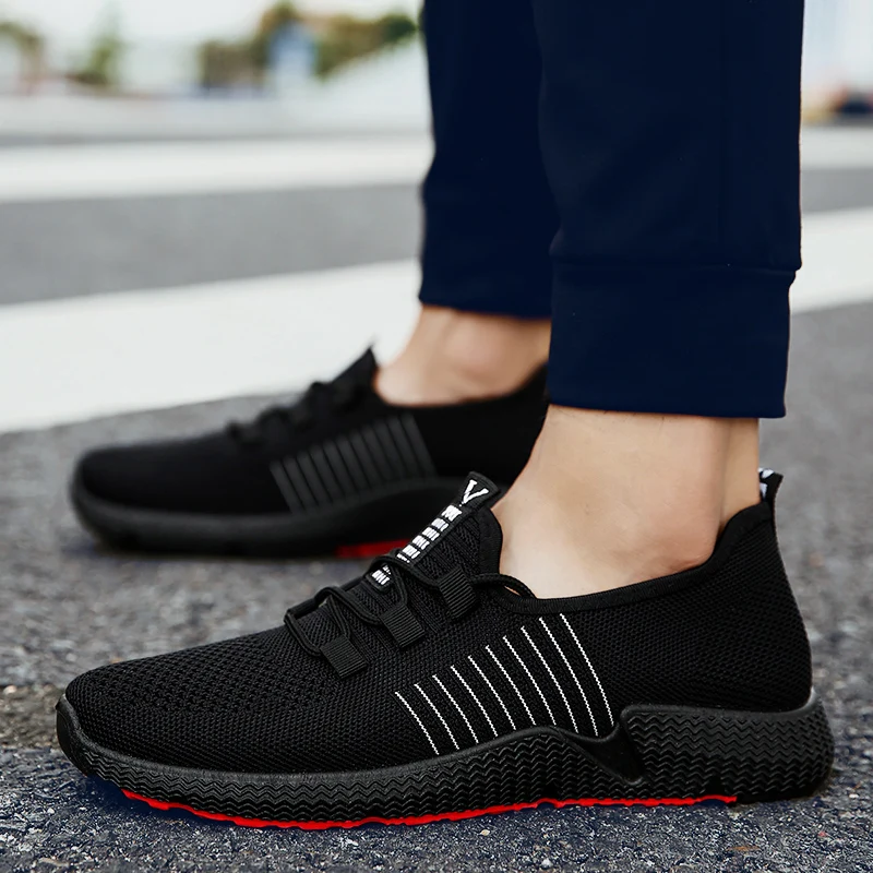 

SHUJIN 2019 Shoes Men Outdoor Mesh Shoes Casual Lace Up Comfortable Soles Running Sports shoes tenis masculino adulto