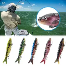 

50% Discounts Hot! 3Pcs 13.5cm 20g Fishing Lure Multi Jointed Attractive Plastic 3D Eyes Bionic Bait Jig Hook for Angling