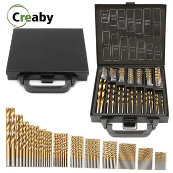 

99pcs 1.5-10mm Titanium Coated Drill Bit Set High Speed Steel Manual Twist Drill Bits For Wood Plastic And Aluminum With Box