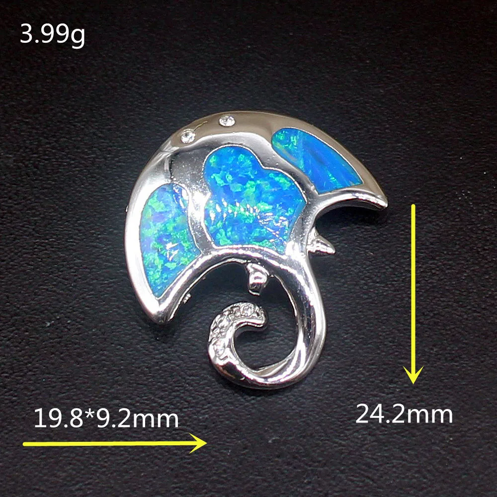 Gemstonefactory Jewelry Big Promotion 925 Silver Australian Natural Blue Opal Women Ladies Gifts Necklace Pendant 20214516