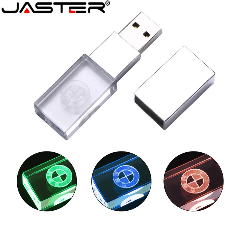 JASTER BMW crystal + металлическая USB флешка Флешка 4 ГБ 8 ГБ 16 ГБ 32 ГБ 64 Гб 128 Гб Внешняя память Флешка u диск