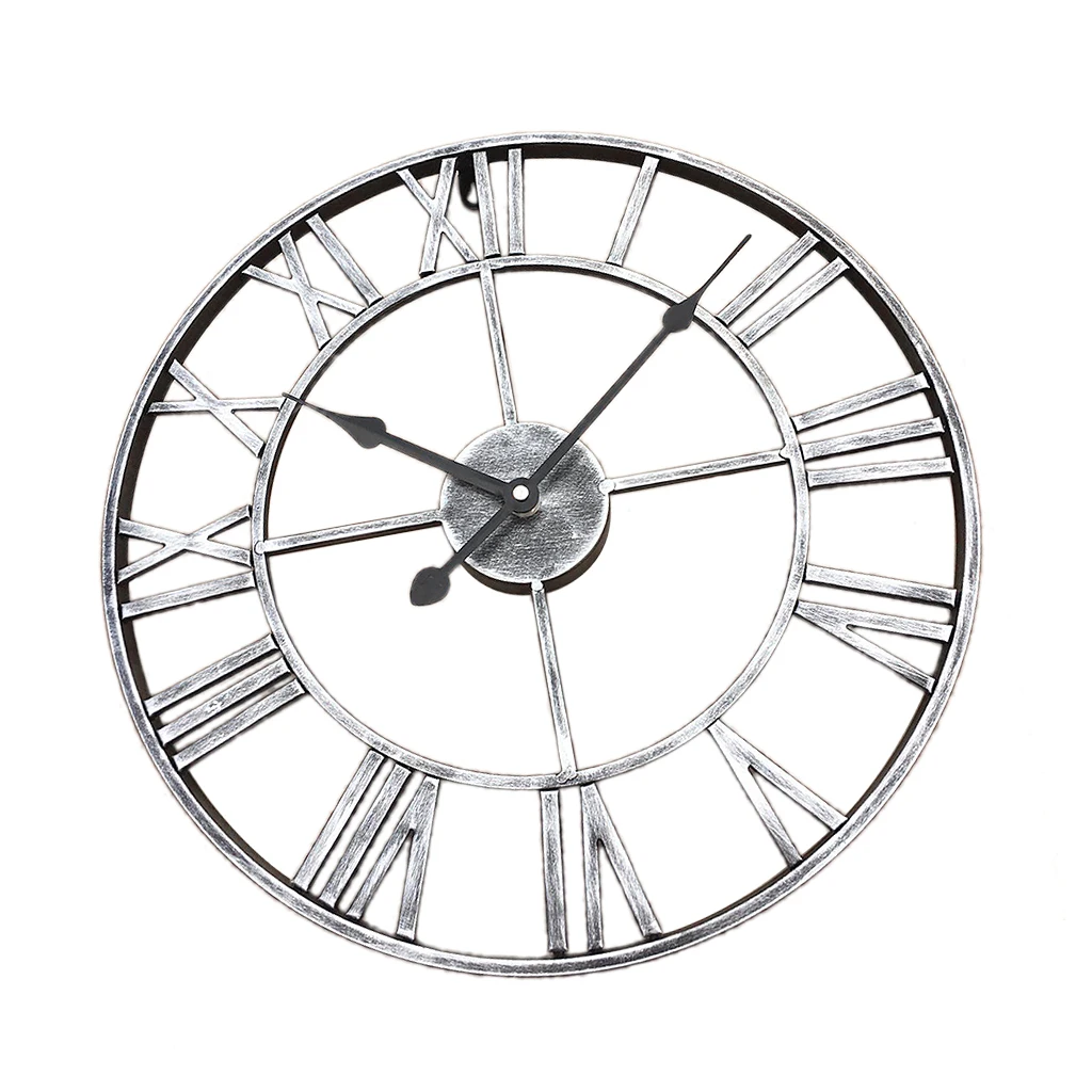 16x2inch Classic Round Iron Wall Clock Quartz Kitchen Living Outdoor Rust Clock 16x2inch Classic Round Iron Wall Clock Quartz Kitchen Living Outdoor Rust Clock