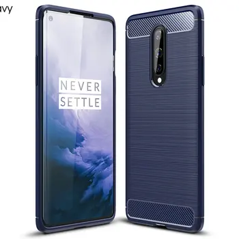 

30pcs/lot Case For OnePlus 8 Carbon Fiber Armor Anti Scratch Brushed TPU Gel Cover For OnePlus 8