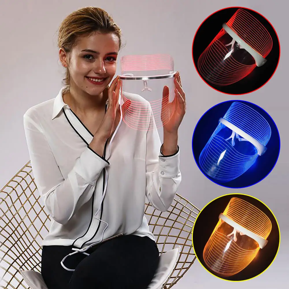 

LED Light Facial Mask SPA Beauty Face Care Massager Therapy Acne Anti Wrinkle Remover Device Skin Whitening Tightening Machine