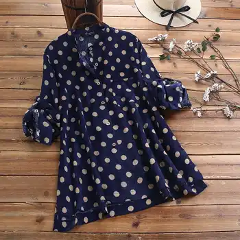 

Women's Printed Blouse 2020 Spring Fashion Polka Dot Shirts Casual Long Sleeve Shirts Female Button Down Blusas Plus Size Tunic