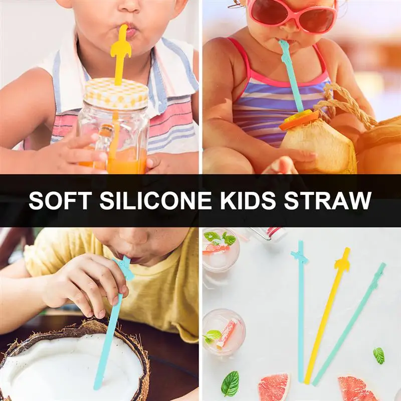 3 шт чаша для детей питьевые соломинки Мягкие силиконовые аксессуары кормления