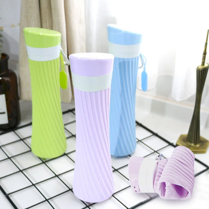 

Creative Outdoor Sports Silicone Folding Kettle Travel Portable Students Cool Cup Daily Use the Department Store Cup Set