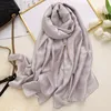 180*90cm New Style Autumn Winter Women Beach Pure Color Shawl China Luxury Silk Lady Fashion Sunscreen Scarves Popular Hijab 4