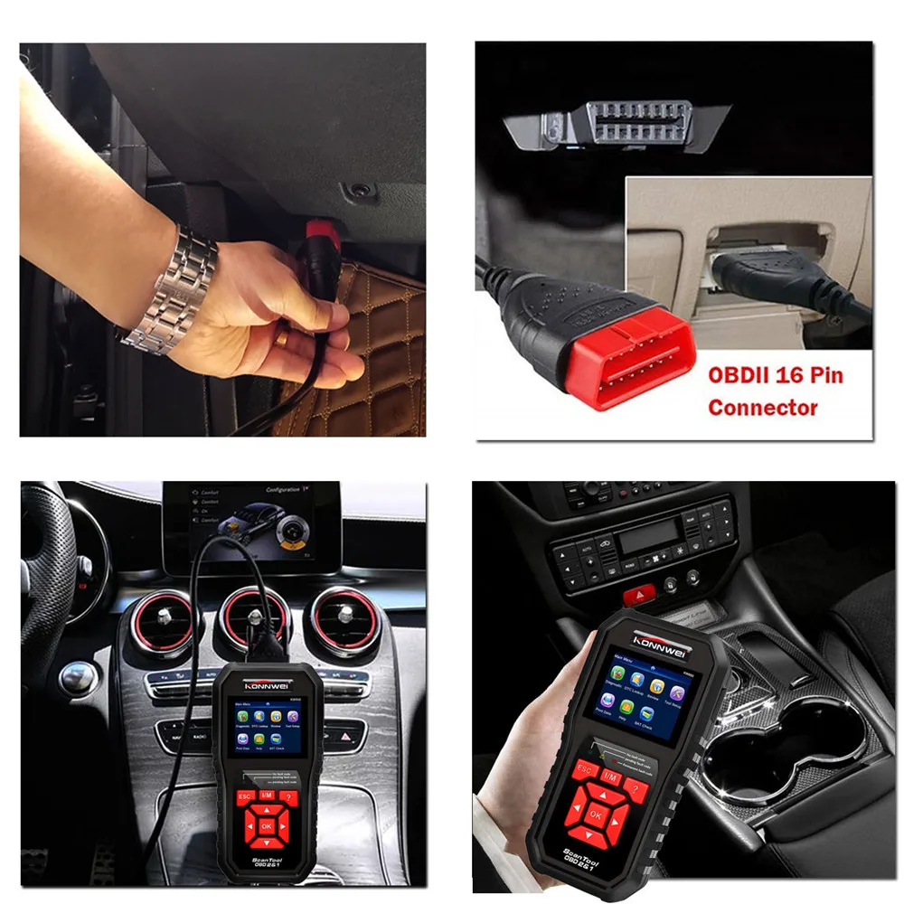KONNWEI KW850 Автосканер OBD 2 OBD2 автомобильный сканер многоязычный автоматический диагностический сканер лучше AL519 NT301 OBD2 сканер
