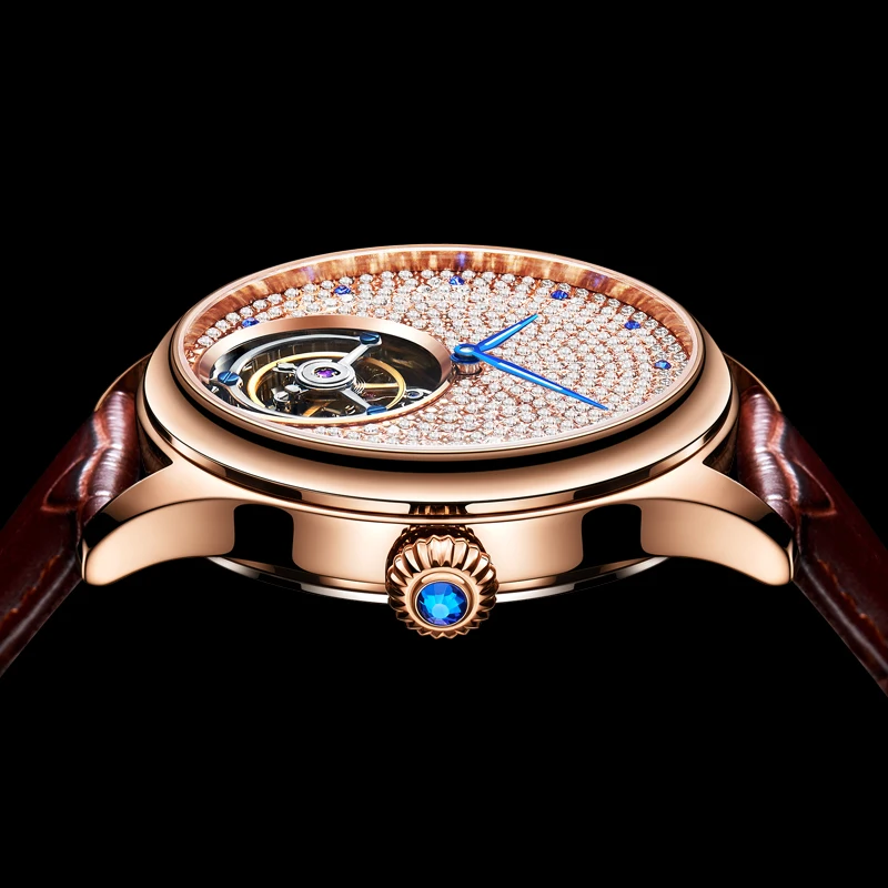 GIV часы оригинальные Tourbillon механические сапфировые мужские Стразы лучший бренд