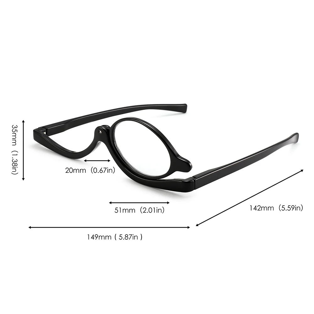 JM Make-Up Lesebrille Vergrößerungs Flip Unten Kosmetische Leser für Frauen