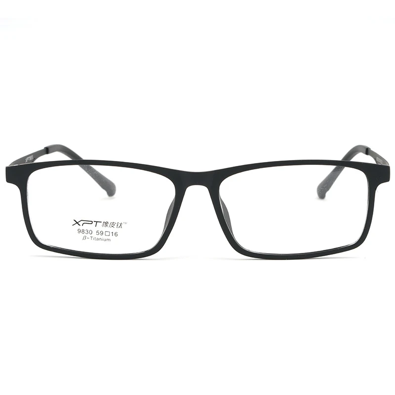 Men's Ultralight Plastic Titanium Retro Myopia Glasses Frame Comfortable Square Optical Prescription Large Glasses Frame 9830