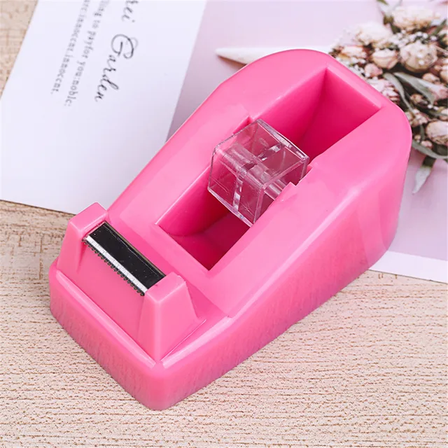 1pc Plastic Washi Tape Dispenser Masking Tape Holder Tape Cutter DIY Packing Double Sided Tape Dispenser School Office Supplies pink