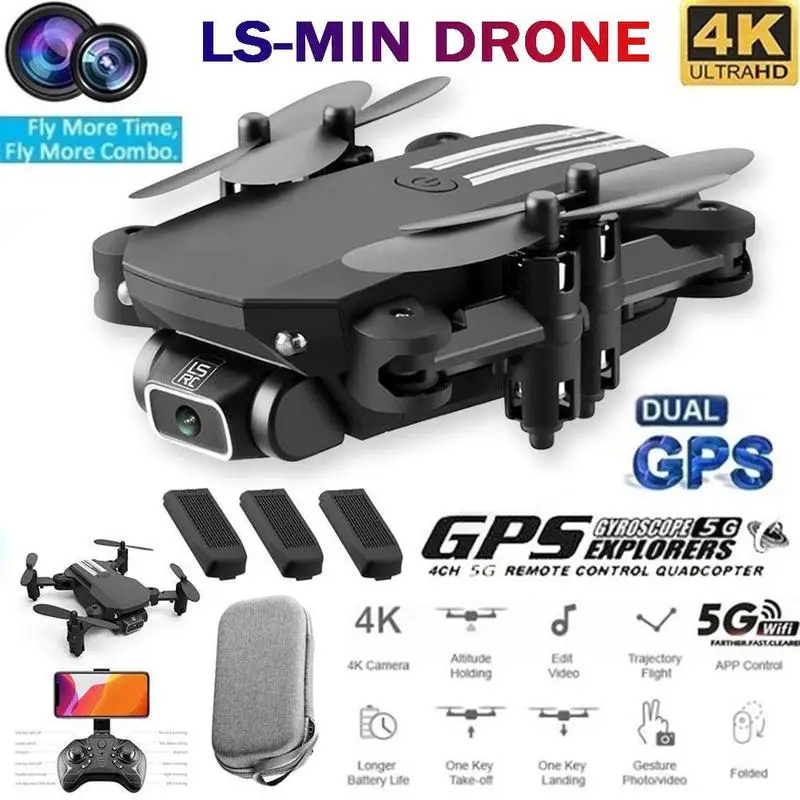 LS Mini RC Дрон 4K 1080P HD камера WiFi FPV воздушное давление удерживание высоты черный белый