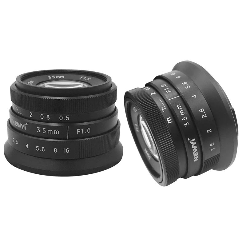 Объектив NEWYI 35 мм F/1 6 ручной фокус MF Prime для Canon EOS M M2 M3 M5 M6 M10 M100 черный и Sony |