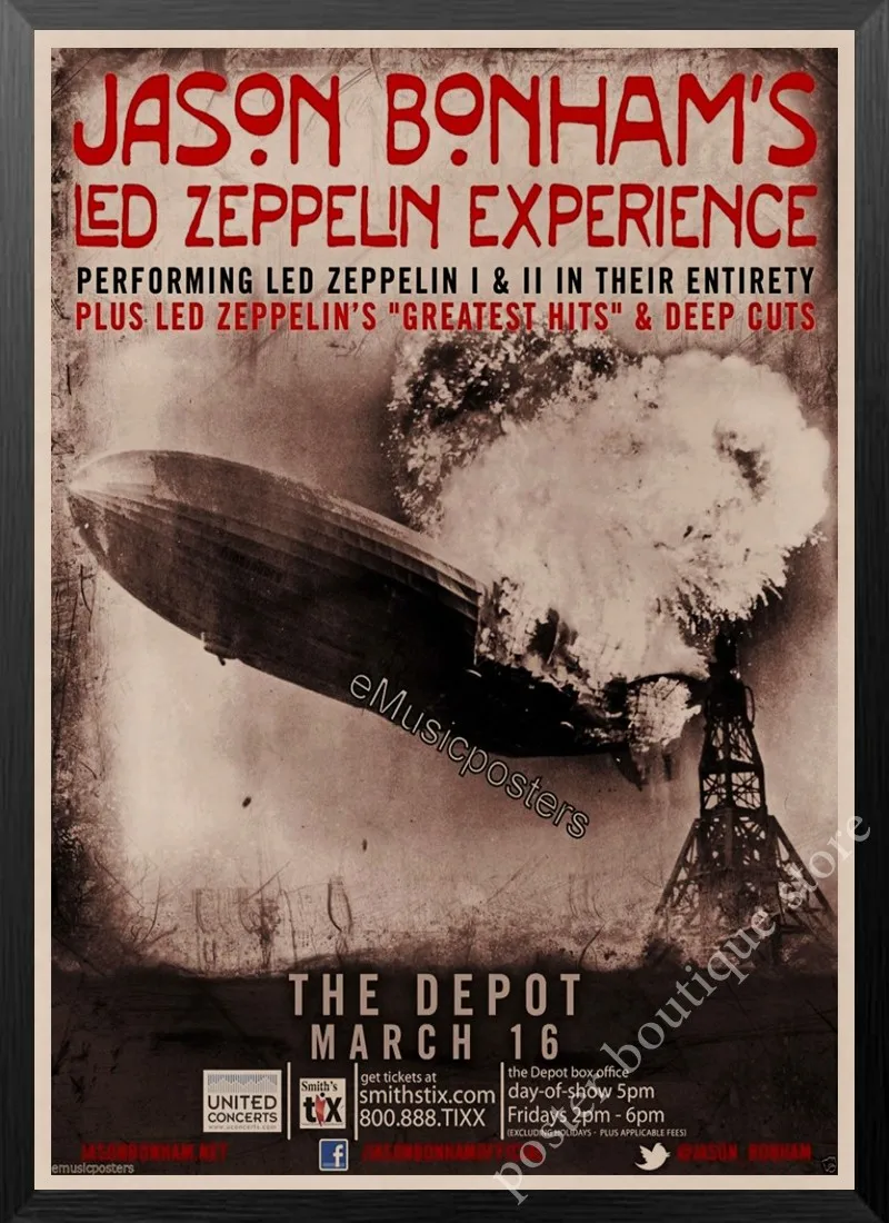 Led Zeppelin Rock Music Poster,Jimmy Page, Robert Plant poster Vintage Home Decor Wall Stickers nine percent/6 - Цвет: 9