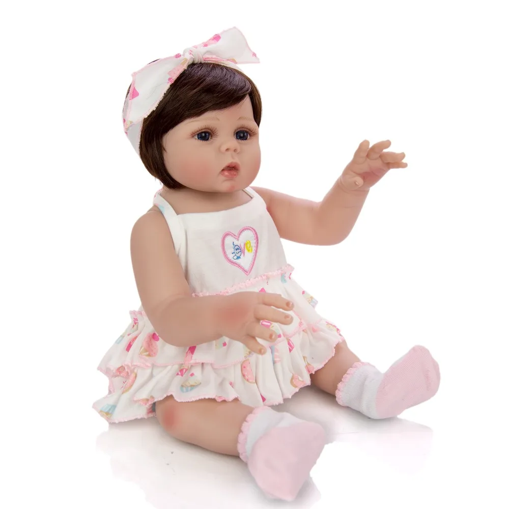 KEIUMI 19 дюймов Reborn Baby Dolls Menina полное Силиконовое виниловое тело Водонепроницаемая Кукла Reborn 45 см для подарки на день рождения и Рождество