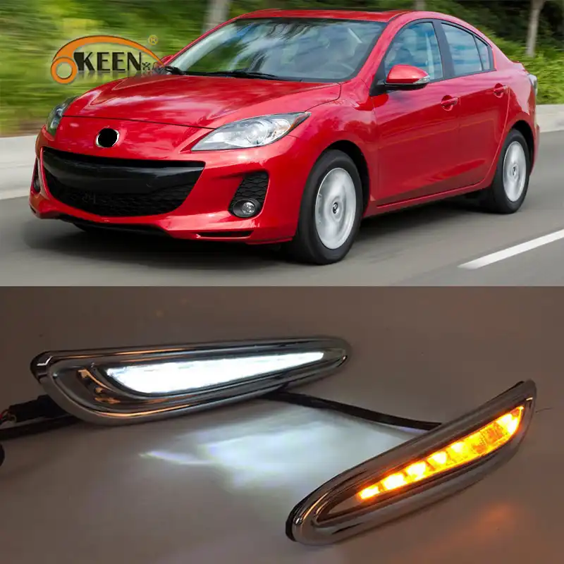 lampara led antiniebla drl para mazda 3 mazda3 2010 2011 2012 luz led de conduccion diurna intermitente amarillo diurna 2 uds