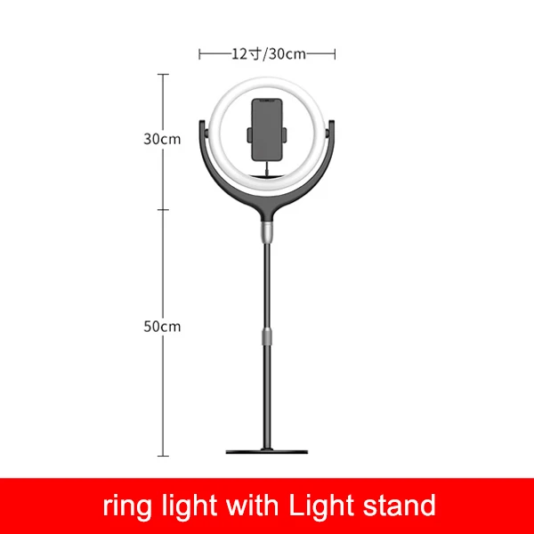 В виде бабочек, новинка, 12 дюймов кольцевой светильник с настольной подставкой штатив, осветительная стойка для фотосъемки с освещением, настольное косметическое свет для фото макияж Красота в прямом эфире - Цвет: Black with  stand